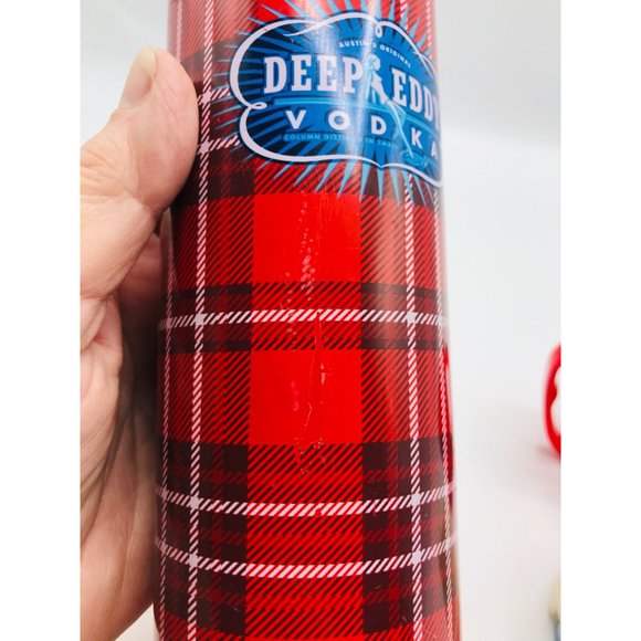 Austin’s original Deep Eddy Vodka red plaid 8 oz. thermos bottle with cup. - Picture 10 of 13